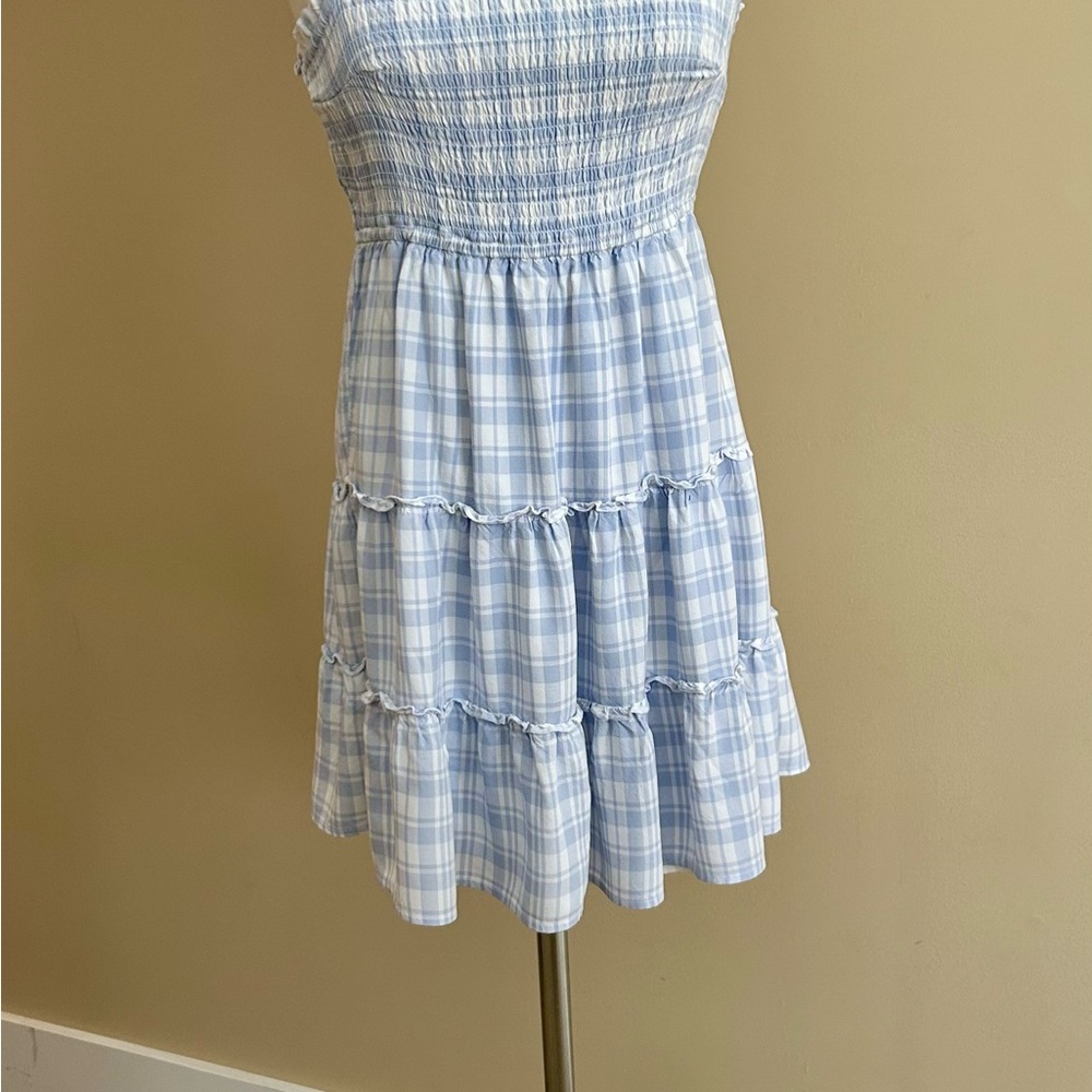 Hollister Blue Checkered Mini Dress